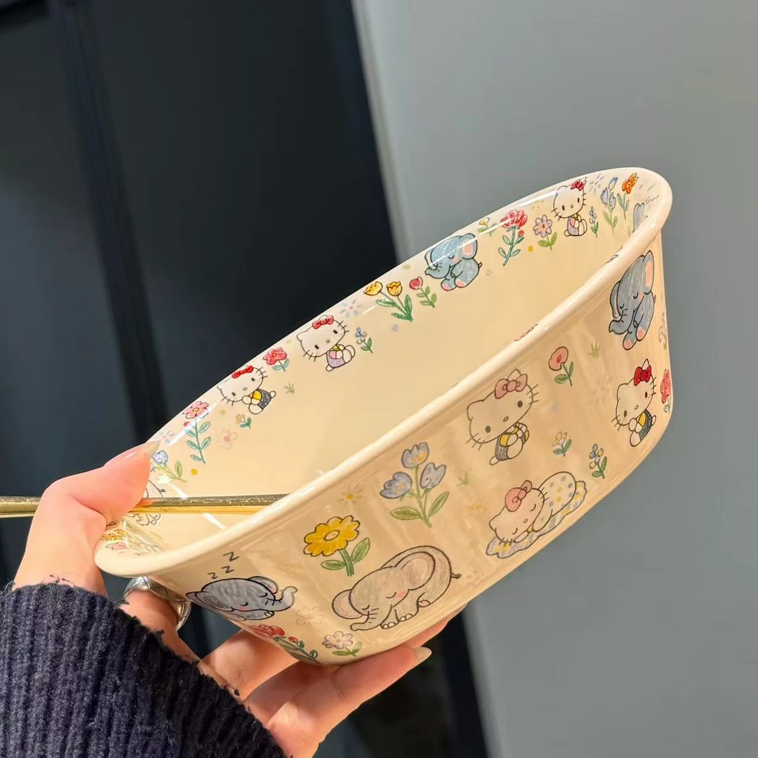 【圆和圈】出口尾单 花园小猫椭圆陶瓷碗 浮雕家用水果碗陶瓷餐具