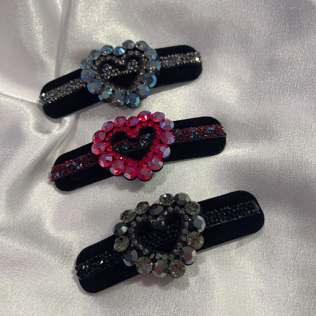 韩国 气质 小众 ins 手工 碎钻 心心 掰掰夹BZ08