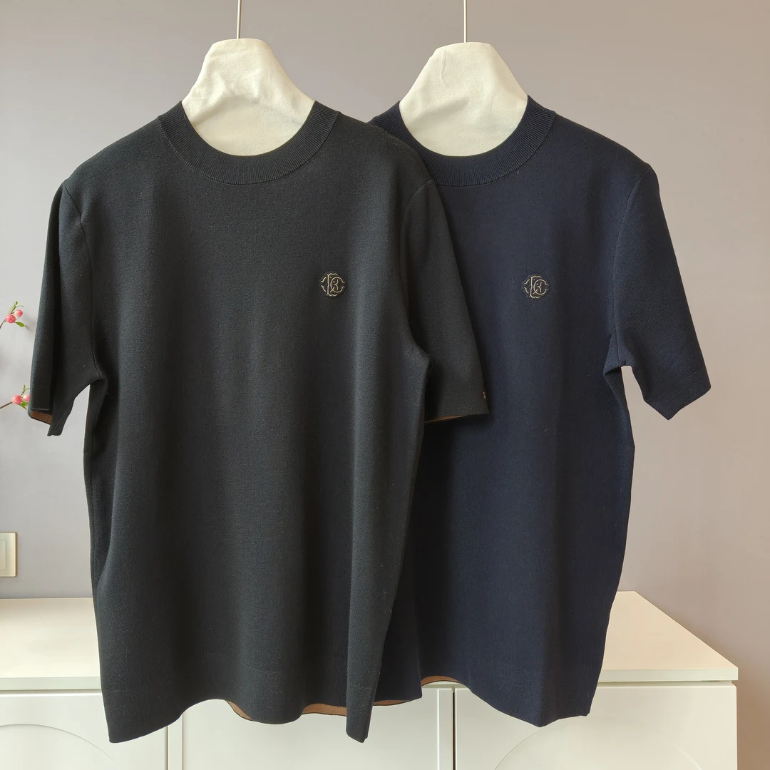 【伟伟专属】精纺羊毛刺绣标男士短袖羊毛衫