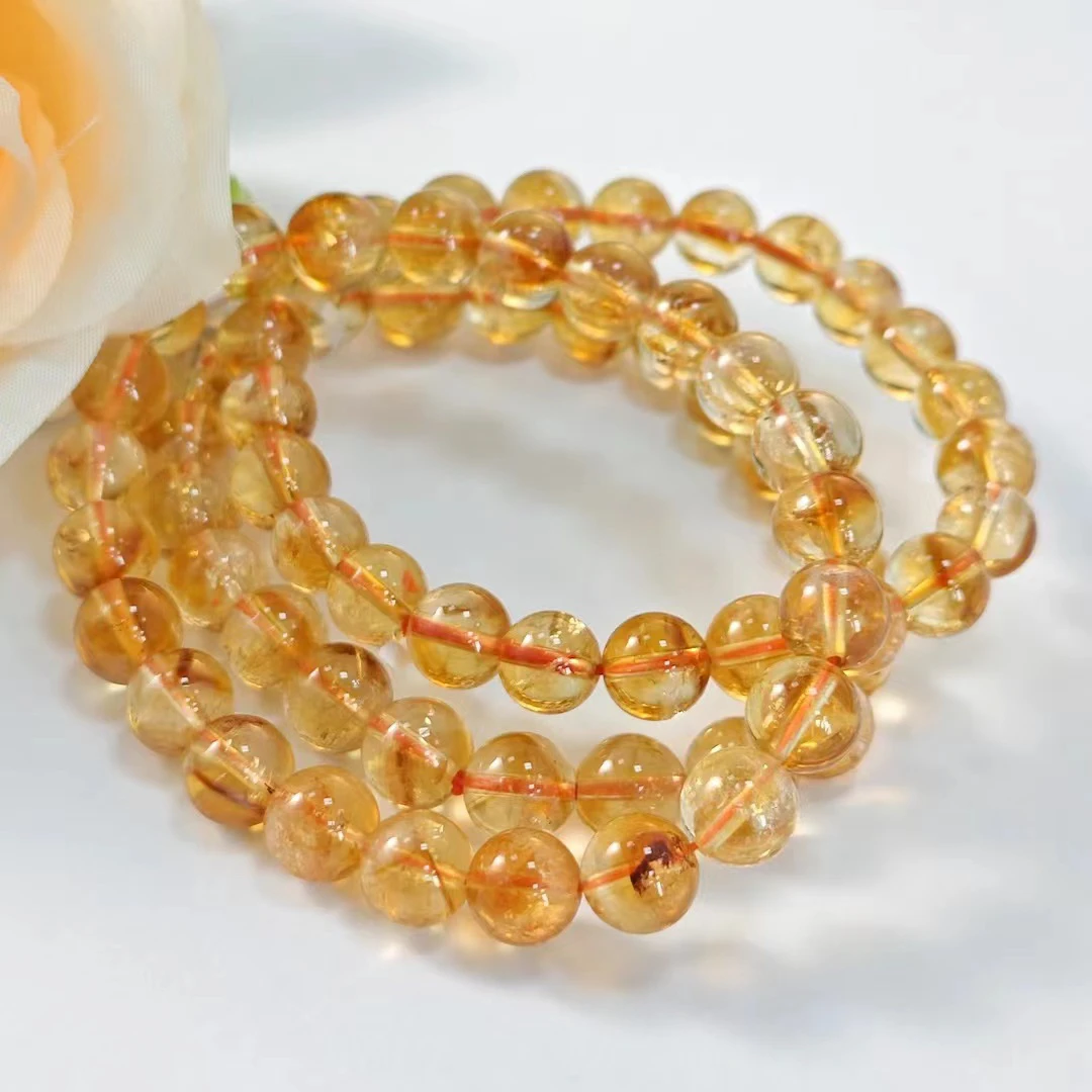 【书记甄选】天然暴力黄水晶单圈手链 约8mm 多样性发一件 6230CK