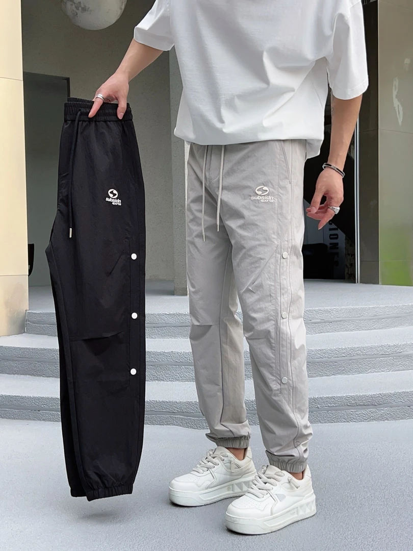 潮纯色工装裤常规款夏季休闲裤裤子修身运动束脚裤
