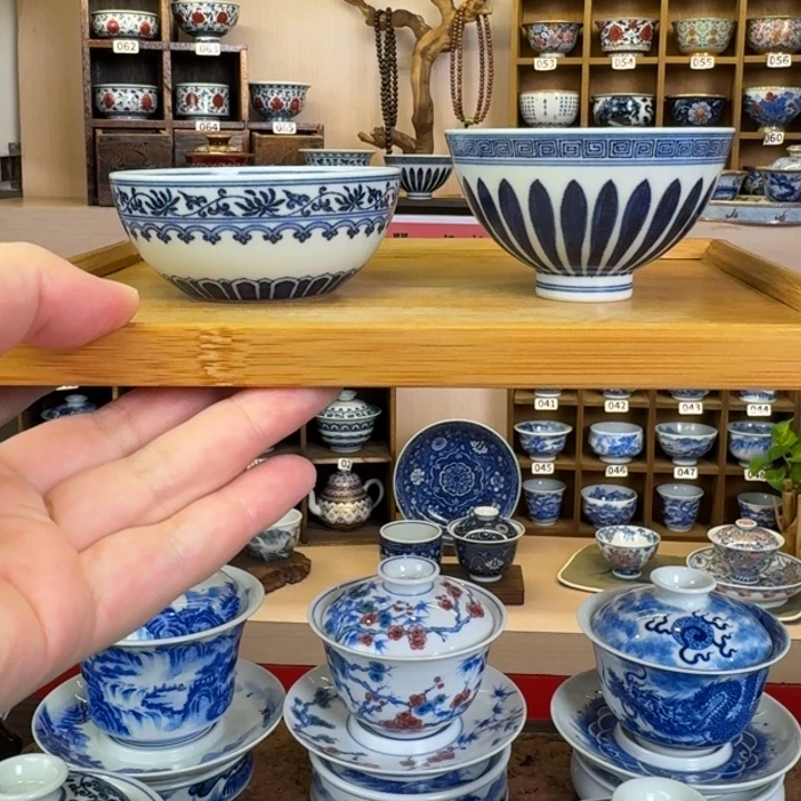 S***芙望月御品手绘青花对杯