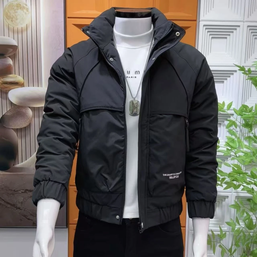 冬款男士保暖棉服时尚潮流休闲百搭棉衣修身立领加厚棉袄高级痞帅