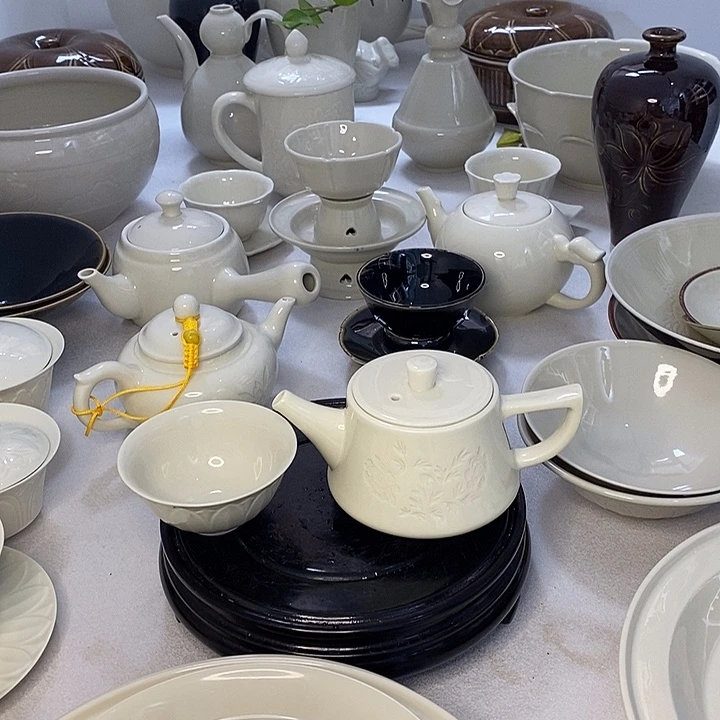 定瓷小壶小茶盏1320度高温