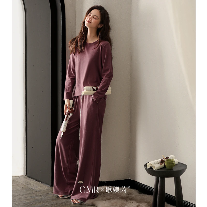 德绒发热睡衣女秋冬款薄绒棉保暖长袖可外穿出门休闲家居服两件套