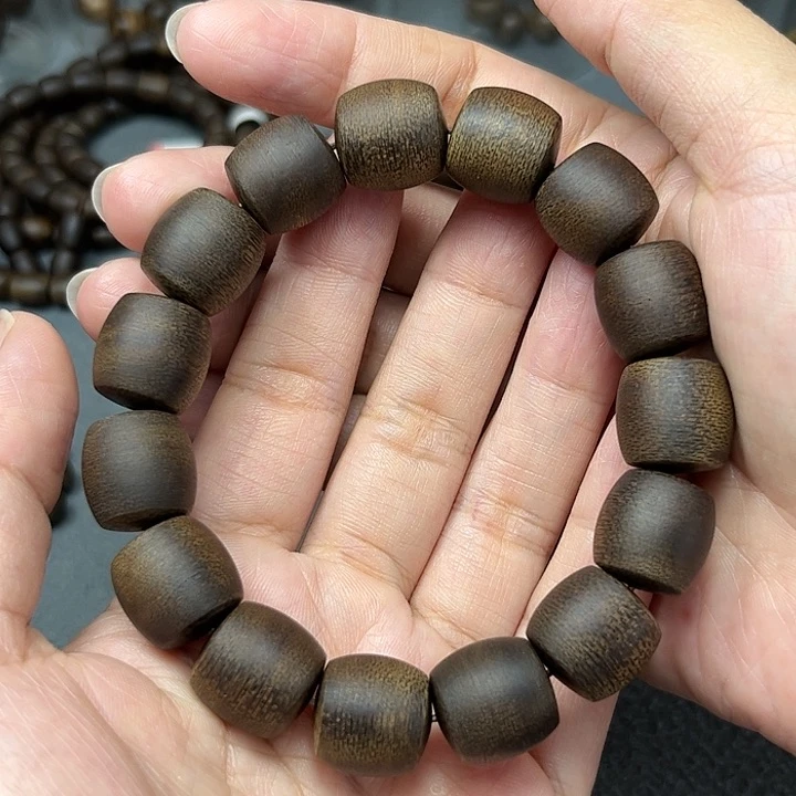 沉香手串白棋玉化1.4