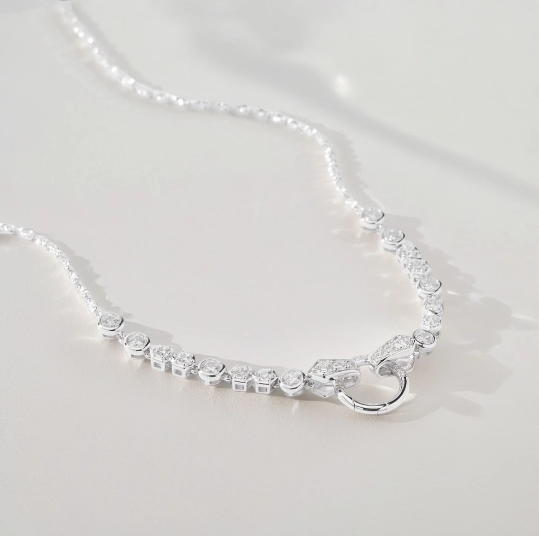 链子925银 纯银灵蛇米珠链高级感毛衣链56cm