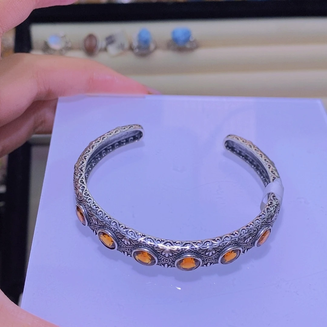 清****烟晶戒指银S925镶嵌