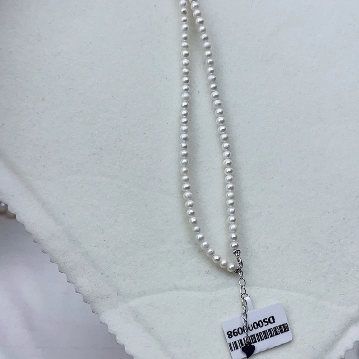 淡水珍珠颈饰银S925镶嵌卡4➕冷白