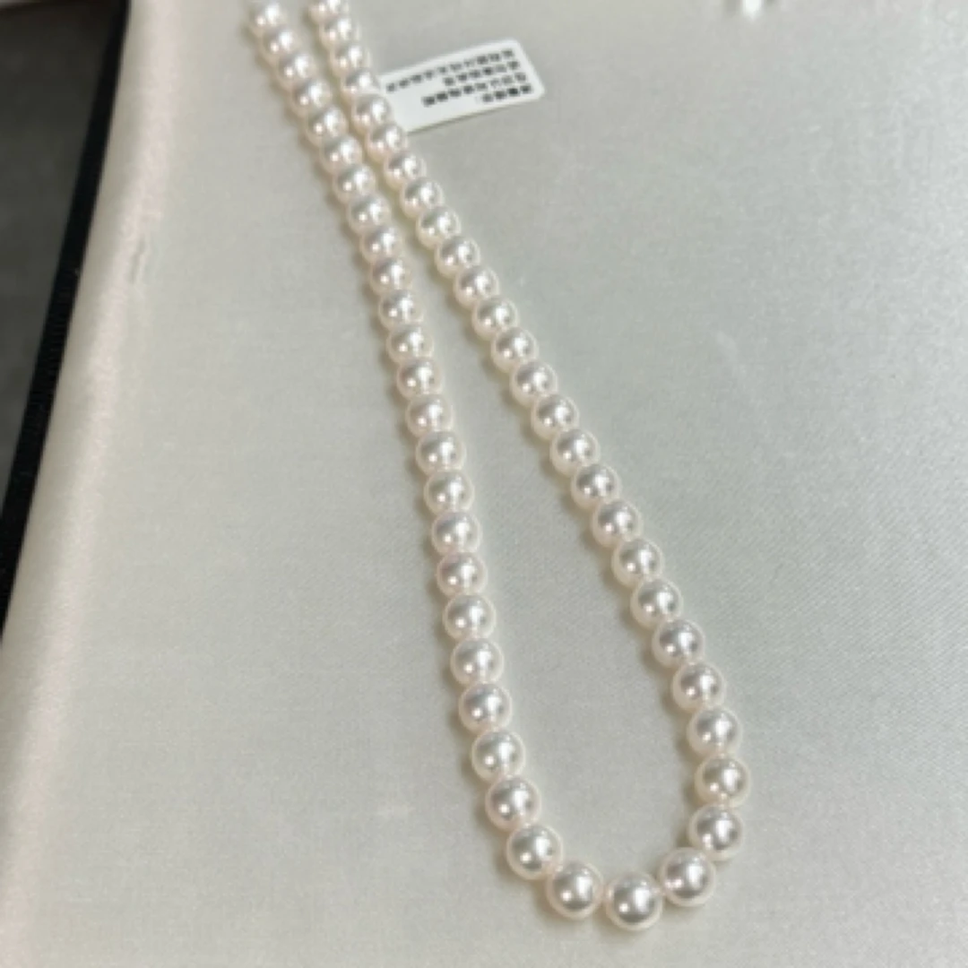 【新品福利】极光7.5-8mm海水akoya珍珠项链正品镜面光