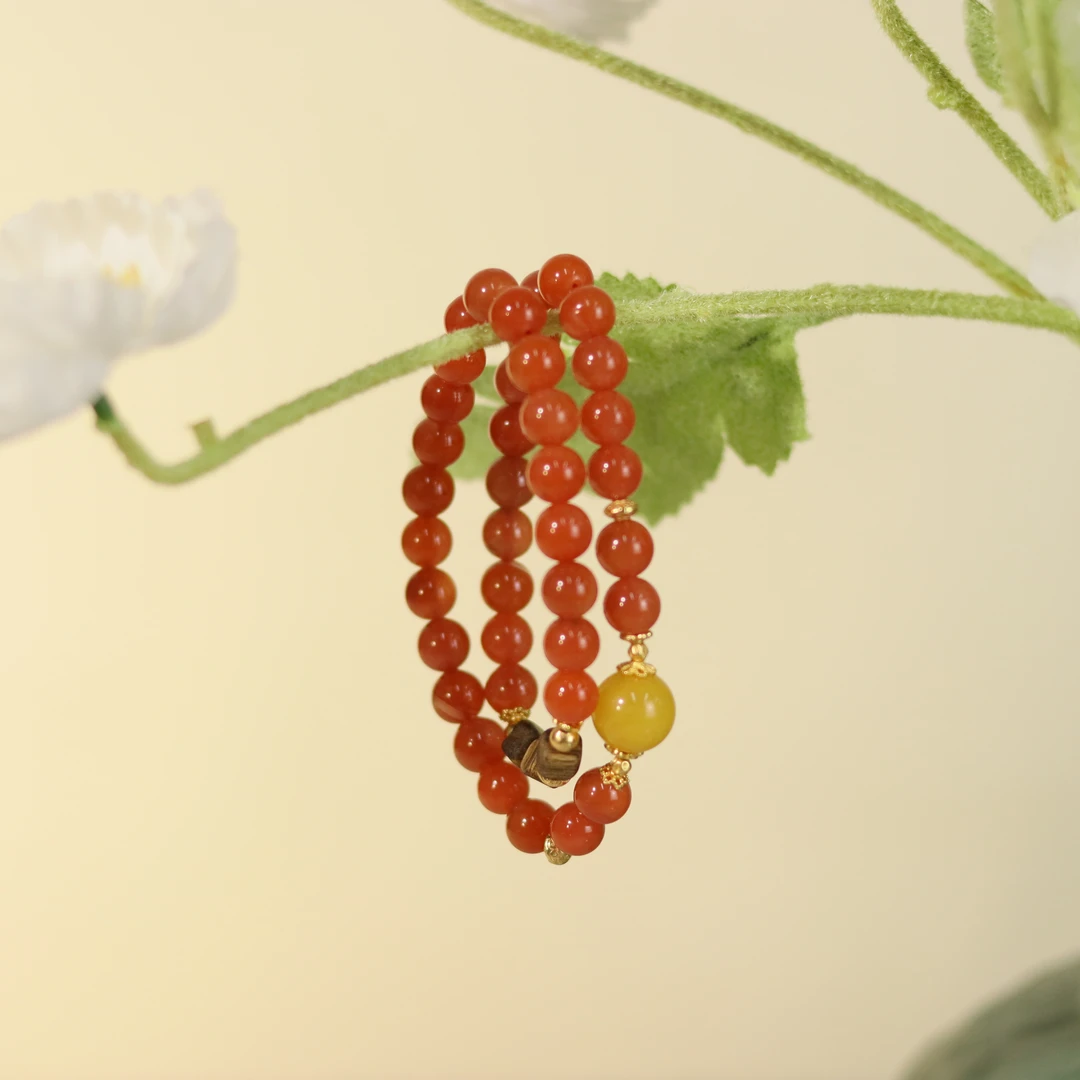 ZC10A18267[原创]【节日专款】南红蜜蜡多圈手串（多样性发货）