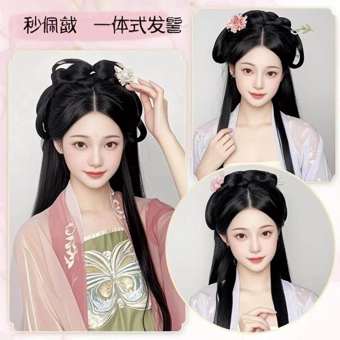 【梦梦】（银月流苏）古风汉服假发一体式懒人发包免造型 发髻百搭款3