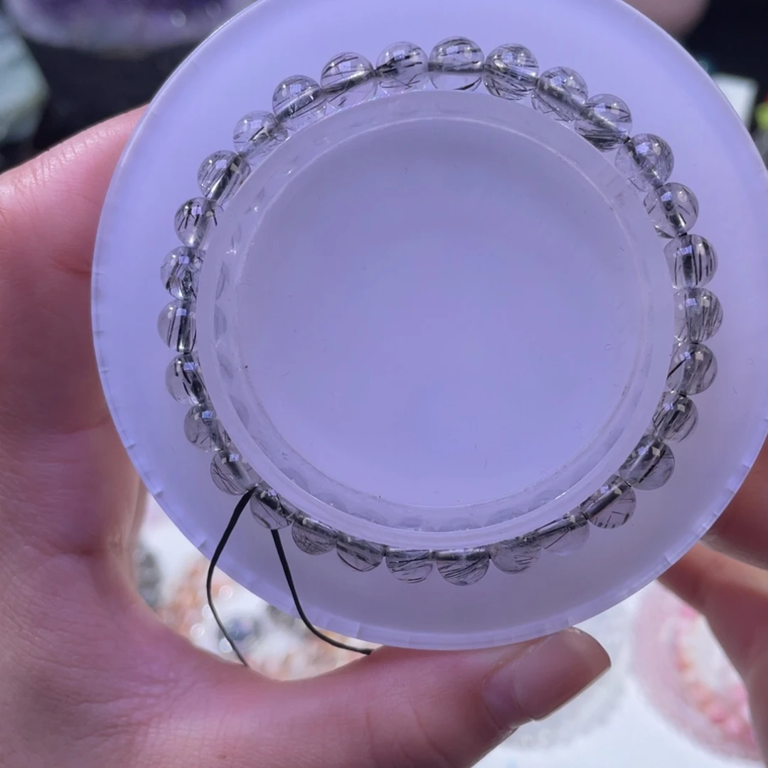 未镶嵌手链水晶顺丝黑发晶6+