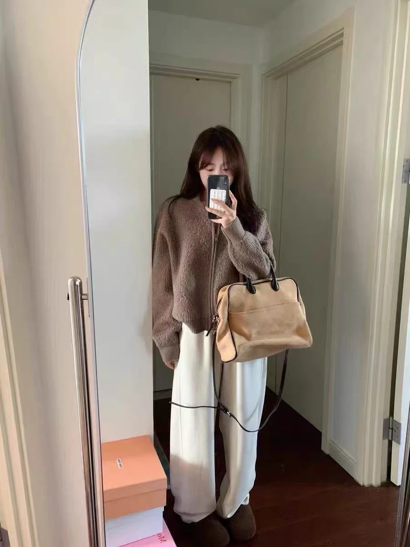 257女士宽松加绒阔腿裤（次品）