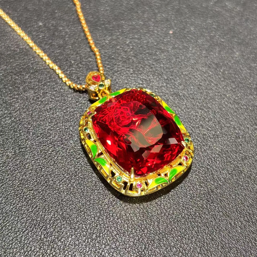 娜娜高定 高奢镶嵌红宝吊坠-DZ0140