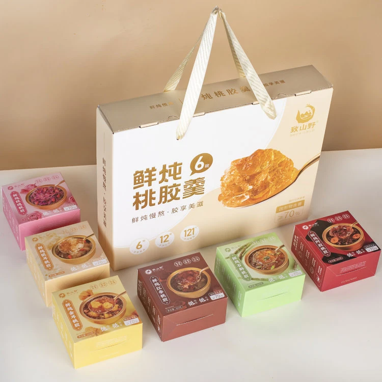 鲜炖桃胶羹红参石斛金耳阿胶银耳玫瑰口味开盖即食免煮礼盒