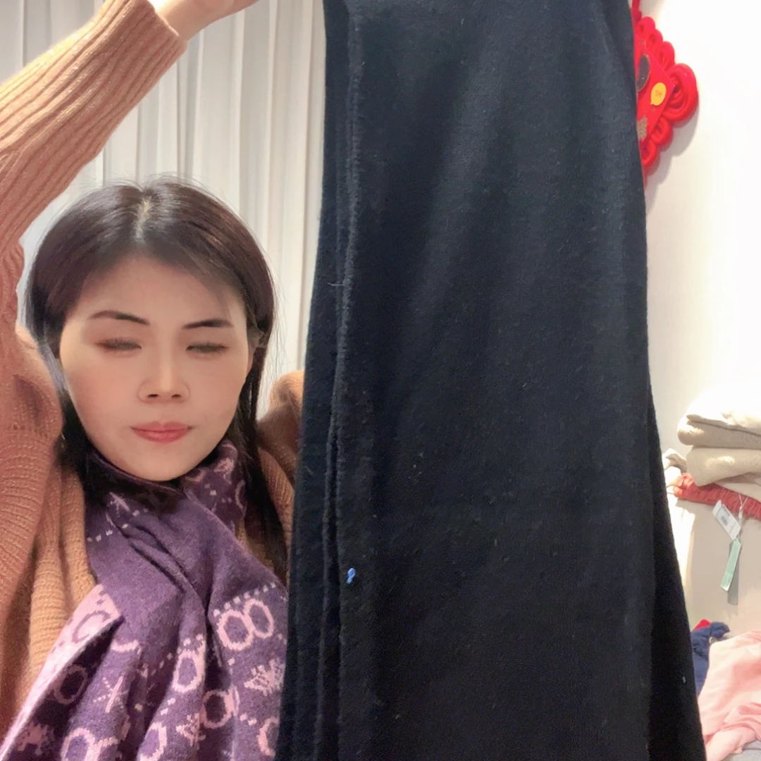 山羊绒黑色纯绒围巾8888