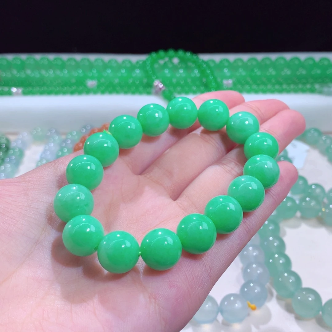 手链翡翠足铂镶嵌天然缅甸