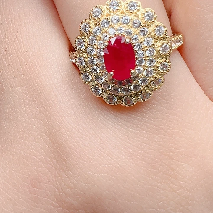 银S925镶嵌红宝石戒指