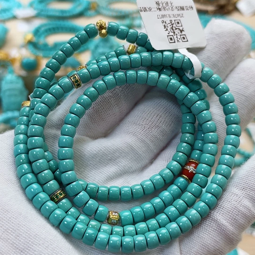 18K金镶嵌绿松石珠宝半成品4.7