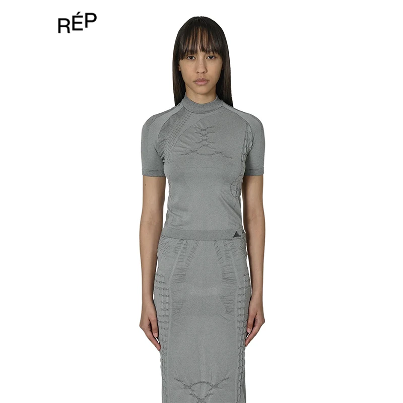 REP-ROA设计师品牌灰色修身短袖T 25SS 女装买手店