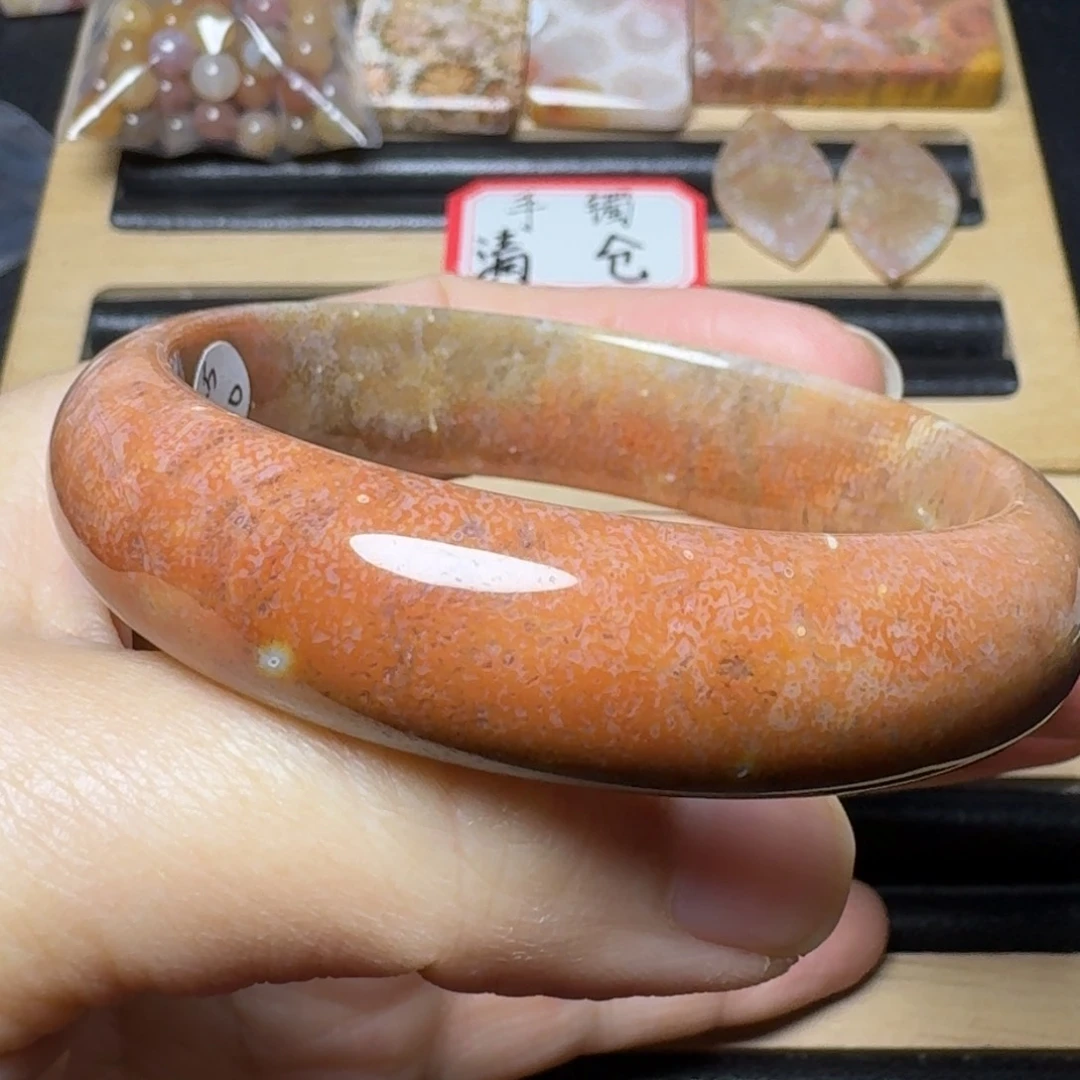 硅化玉54.5保真红 黄绿未镶嵌