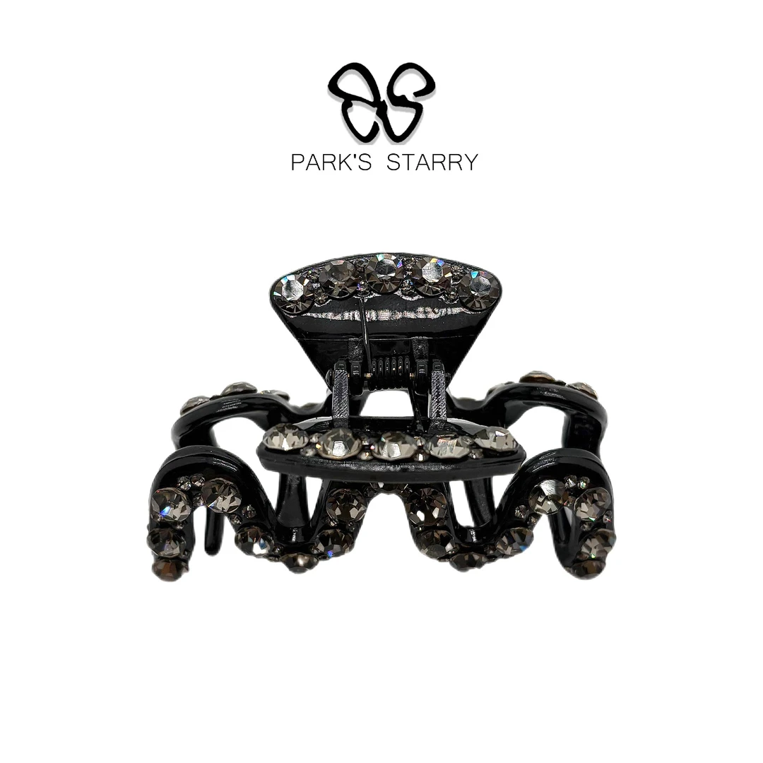 【朴朴韩国饰品】 Z085 简约百搭黑色钻闪抓夹