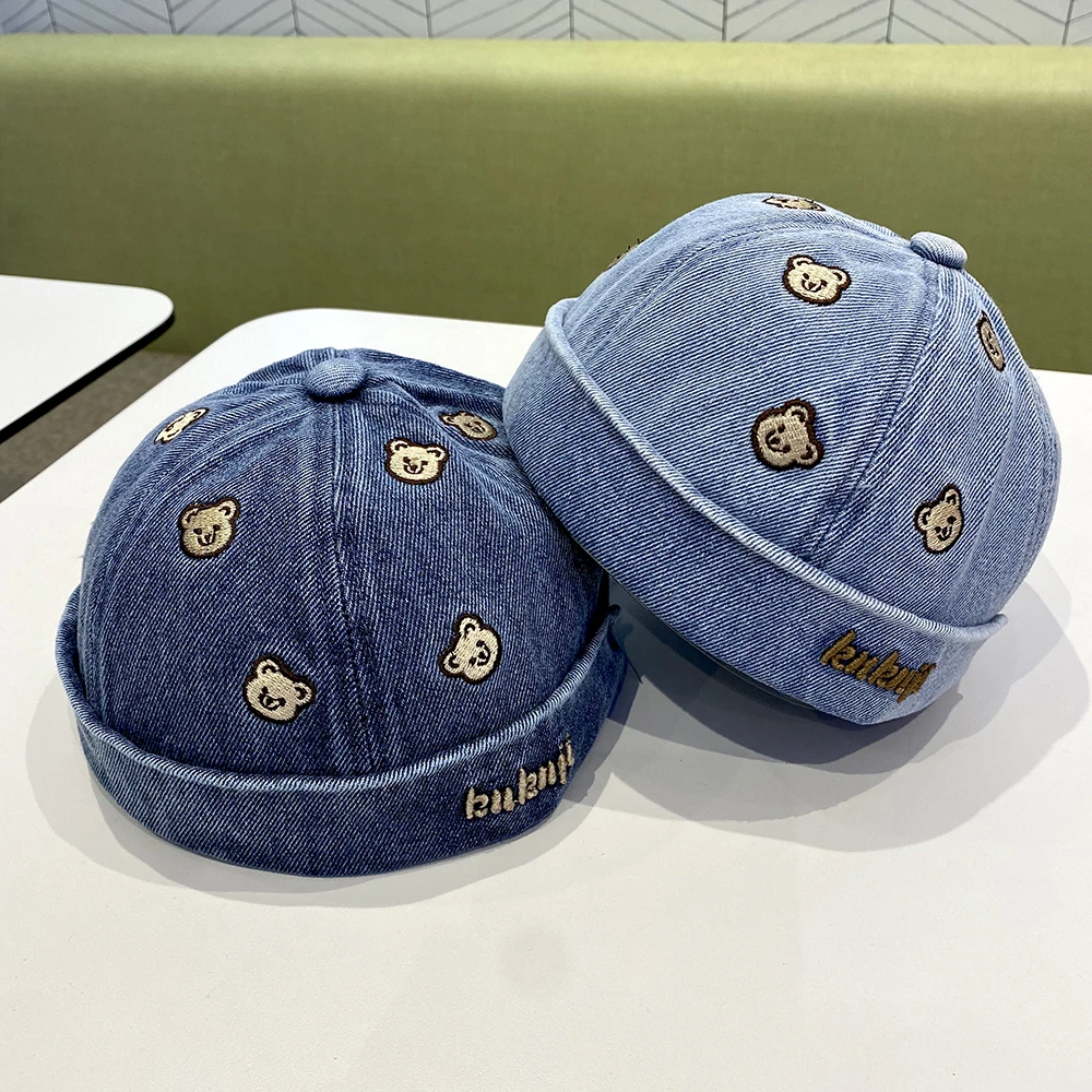宝宝帽子可爱小熊春秋牛仔瓜皮帽海盗帽婴幼儿小童洋气薄款地主帽