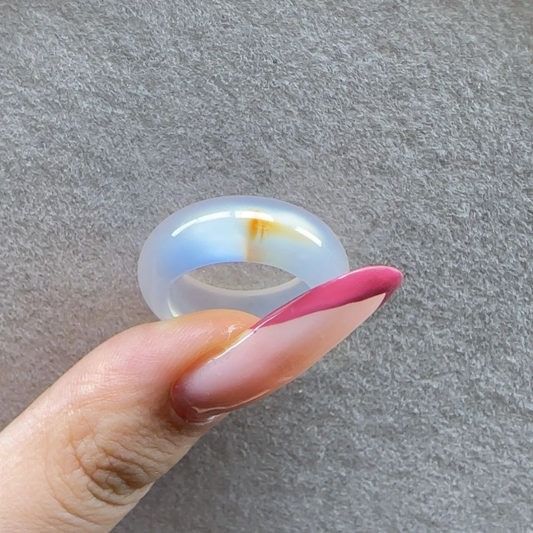 蛇纹石玉未镶嵌戒指内径16.3