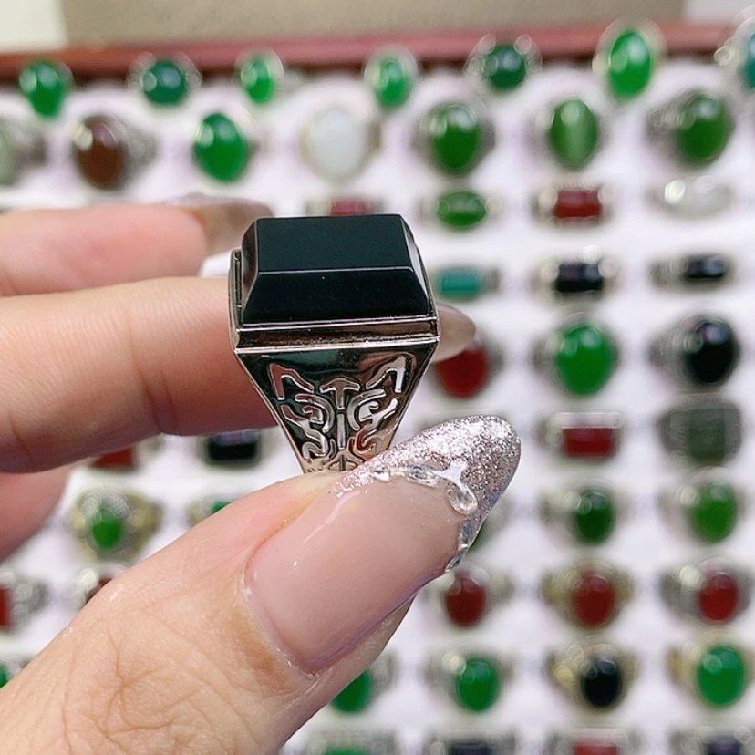 【闪购商品】银S925镶嵌戒指和田玉