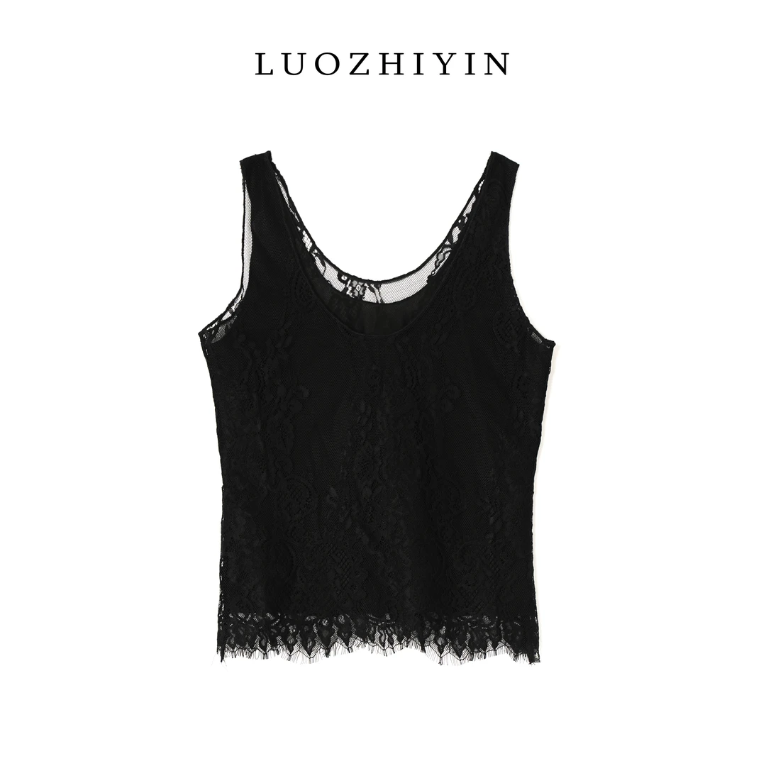 LUOZHIYIN/罗知音T312213TZ春夏无袖蕾丝镂空马甲背心