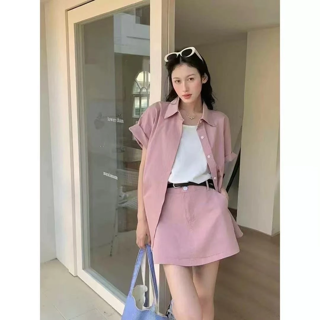 755-C-两件套（外套+短裤不带腰带}显瘦遮肉糖果色大码女装套装