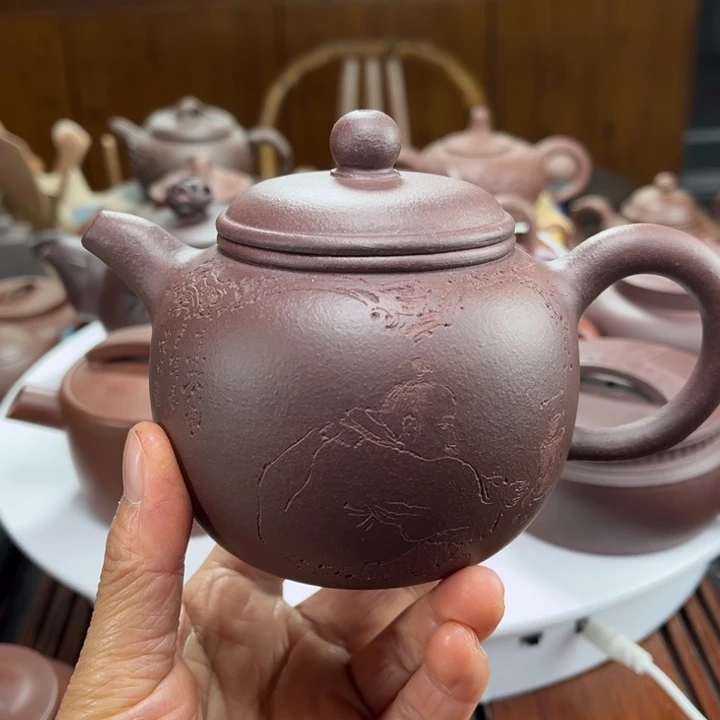 茶壶紫砂紫砂花茶