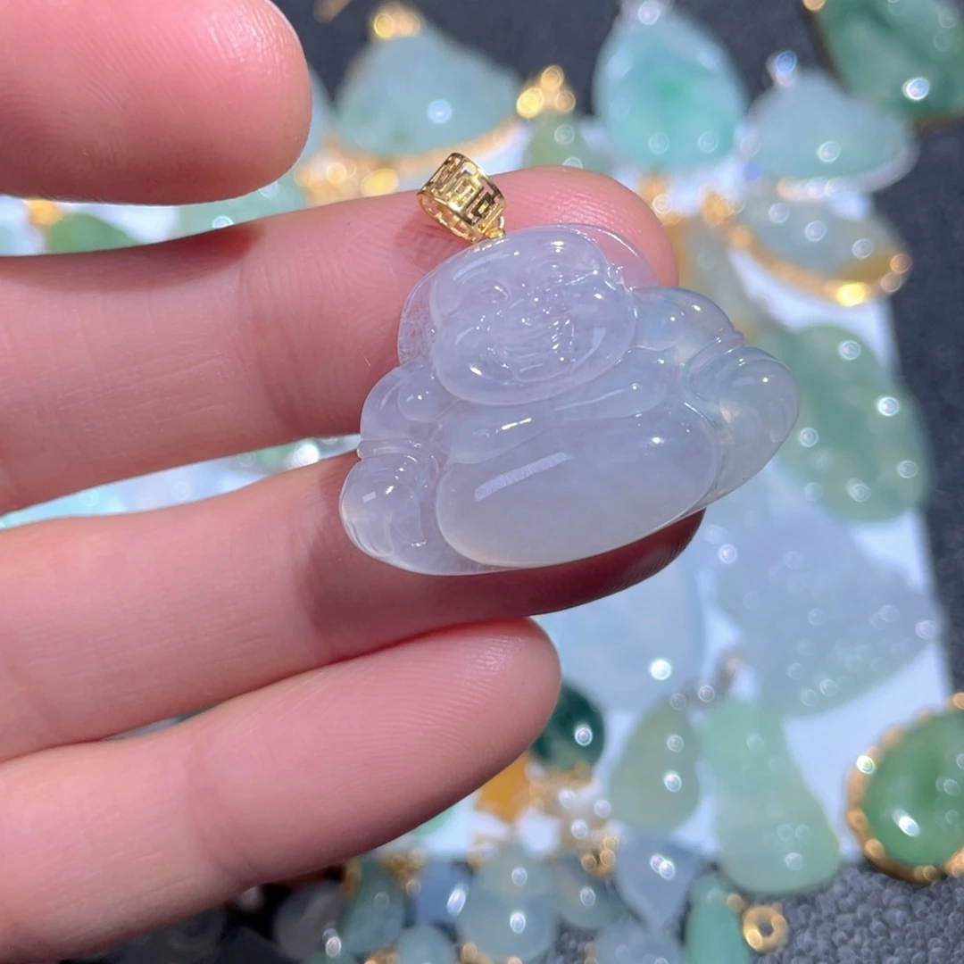 翡翠颈饰18K金镶嵌翡翠