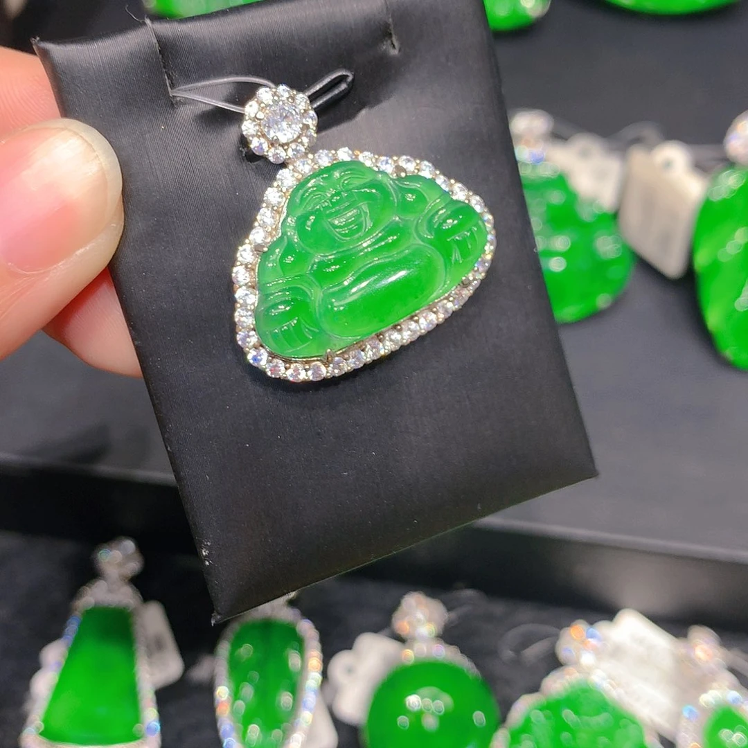 颈饰银S925镶嵌翡翠0001