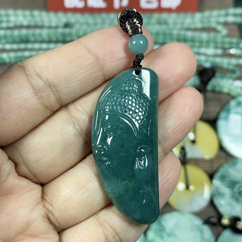 【闪购商品】翡翠颈饰未镶嵌玉吊坠翡翠玉佛头牌