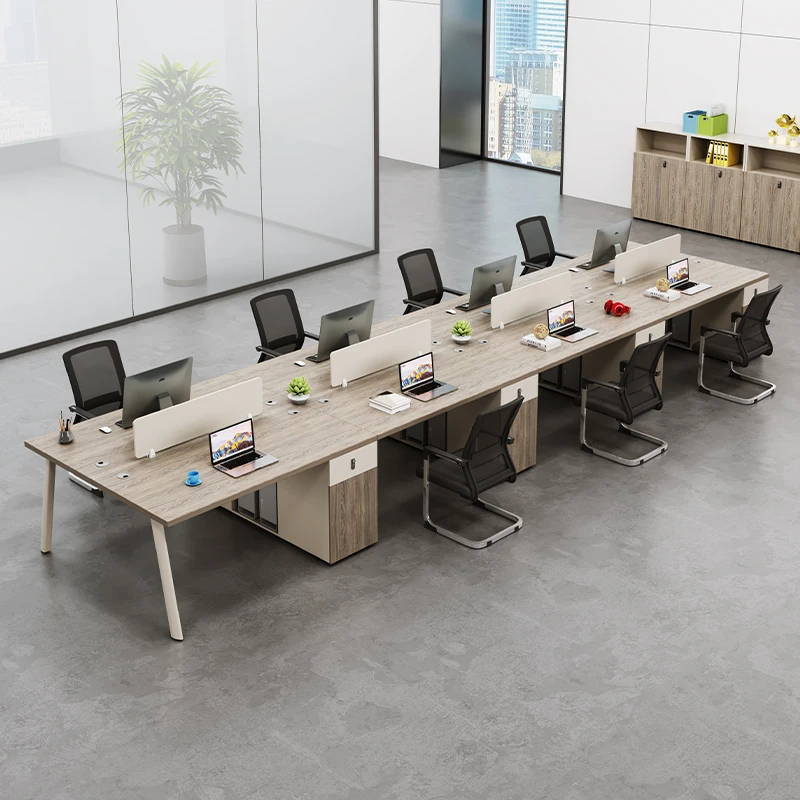 职员工办公桌椅组合简约现代2468双四六八人位办公室桌子工位屏风