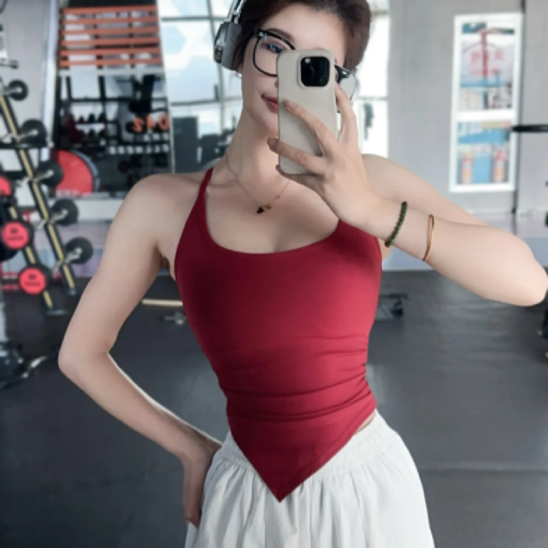 运动内衣女固定杯跑步背心防震聚拢美背健身吊带上衣瑜伽服242