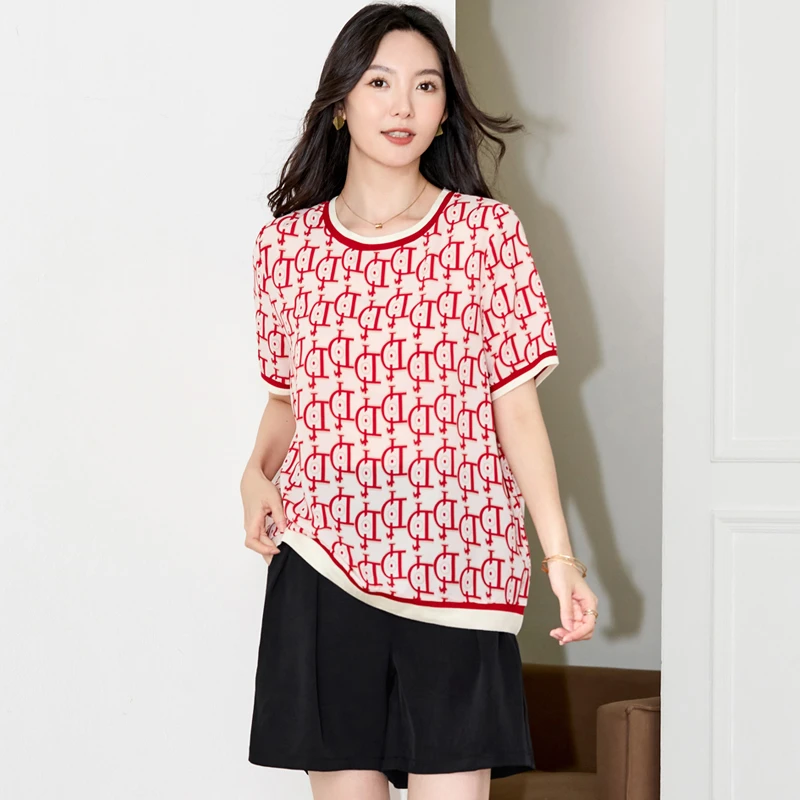 大码女装夏装胖妹妹百搭时尚休闲上衣胖mm宽松显瘦短袖圆领T恤衫