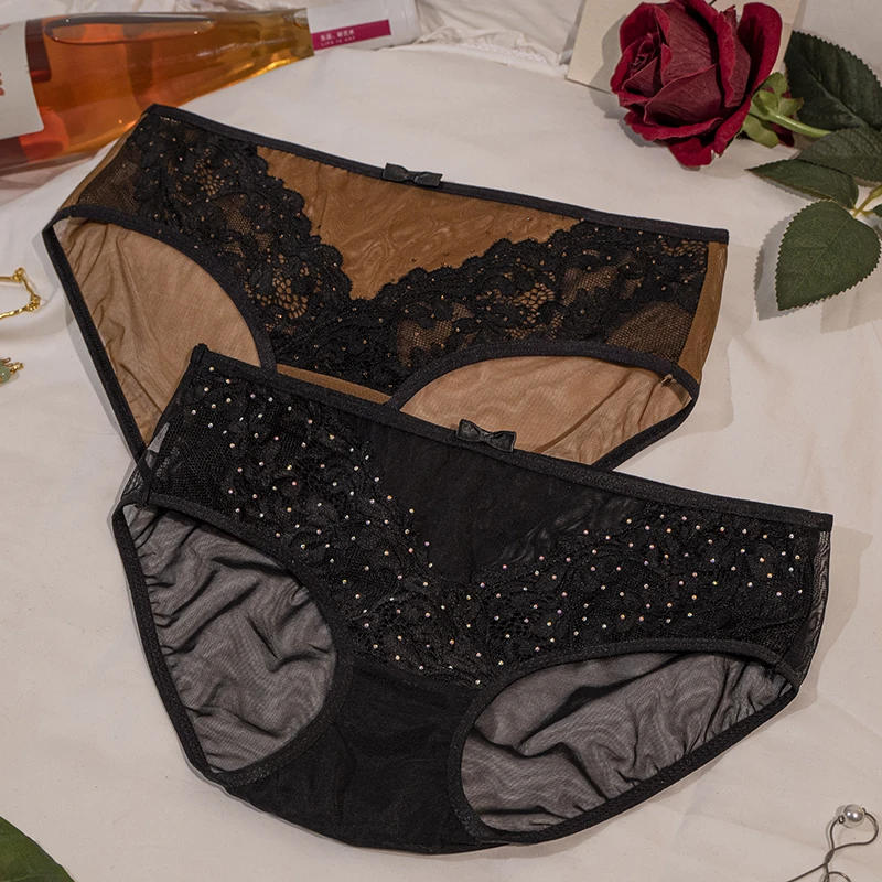 语萱娜【90-200斤】大码内裤女性感胖妹妹三角裤2条装AX545