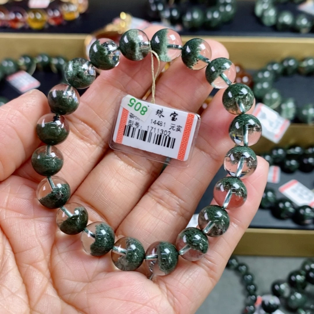 水晶手链未镶嵌平***?绿幽灵手链1711302