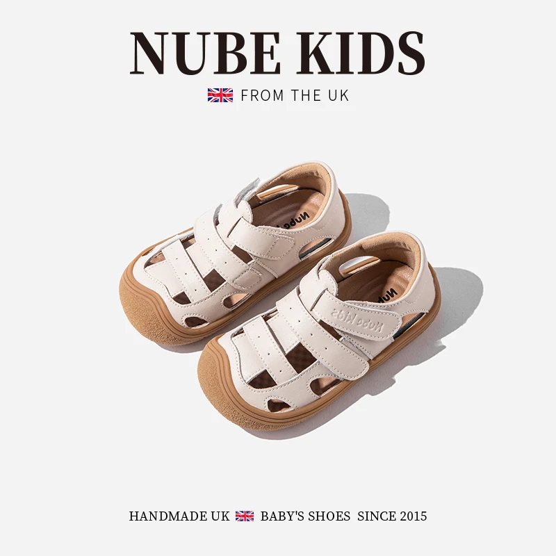 NUBEKIDS真皮女童凉鞋夏季包头新款小童宝宝洞洞沙滩鞋子25A3557
