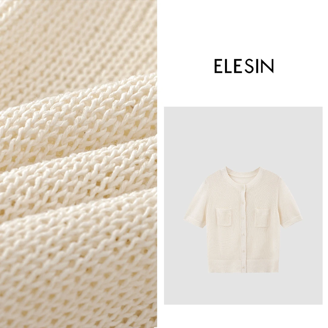 rose【都市高知】法式百搭休闲短袖针织衫T恤上衣  TX250012