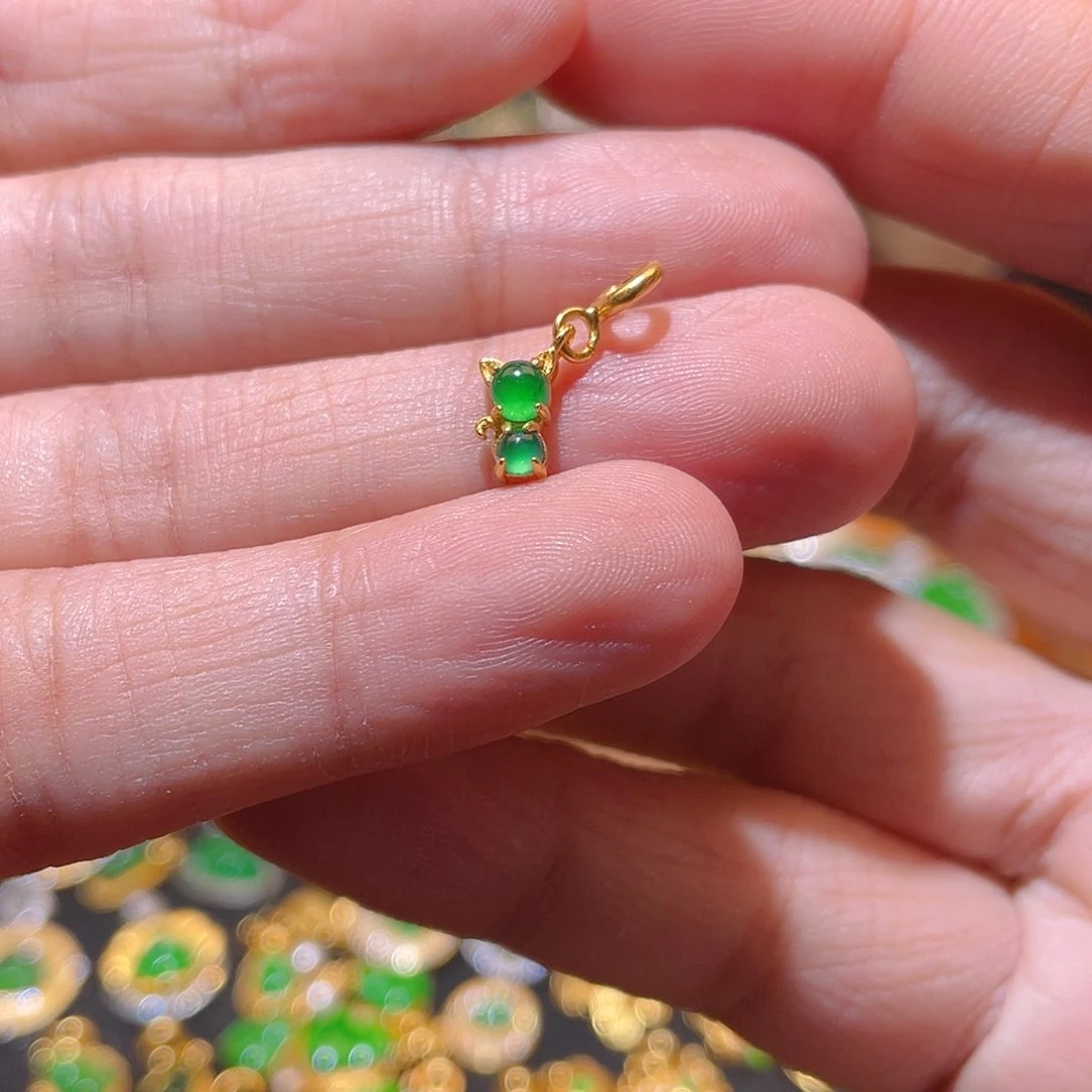 翡翠吊坠(不含链)银S925镶嵌