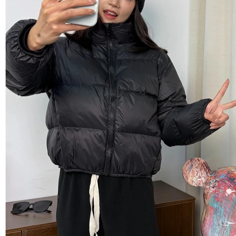 时尚肯豆风立领短款百搭羽绒服 K24131