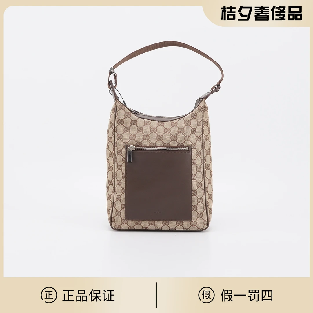 95新 GUCCI/古驰 【静文】 中古双G hobo帆布单肩包/BGH003800058