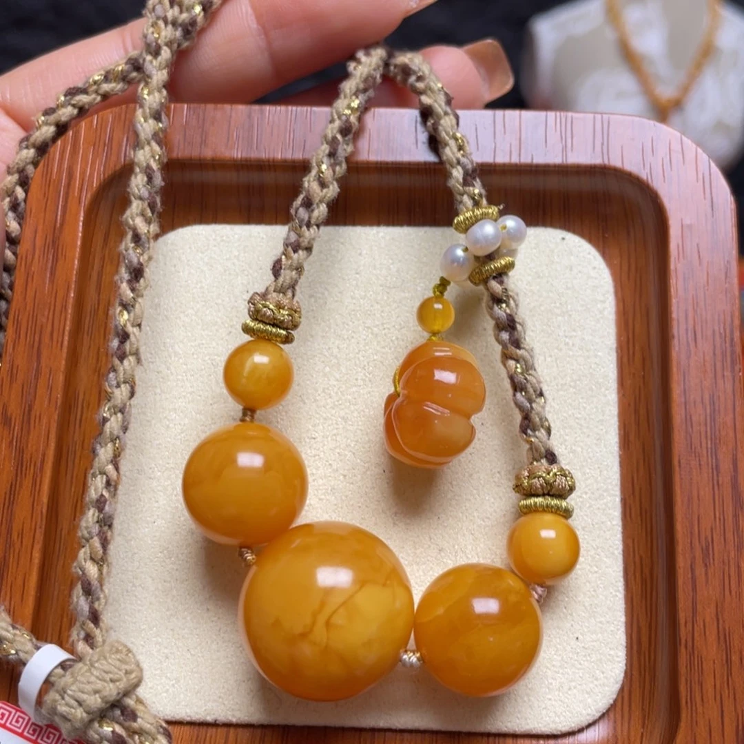 蜜蜡未镶嵌颈饰项链