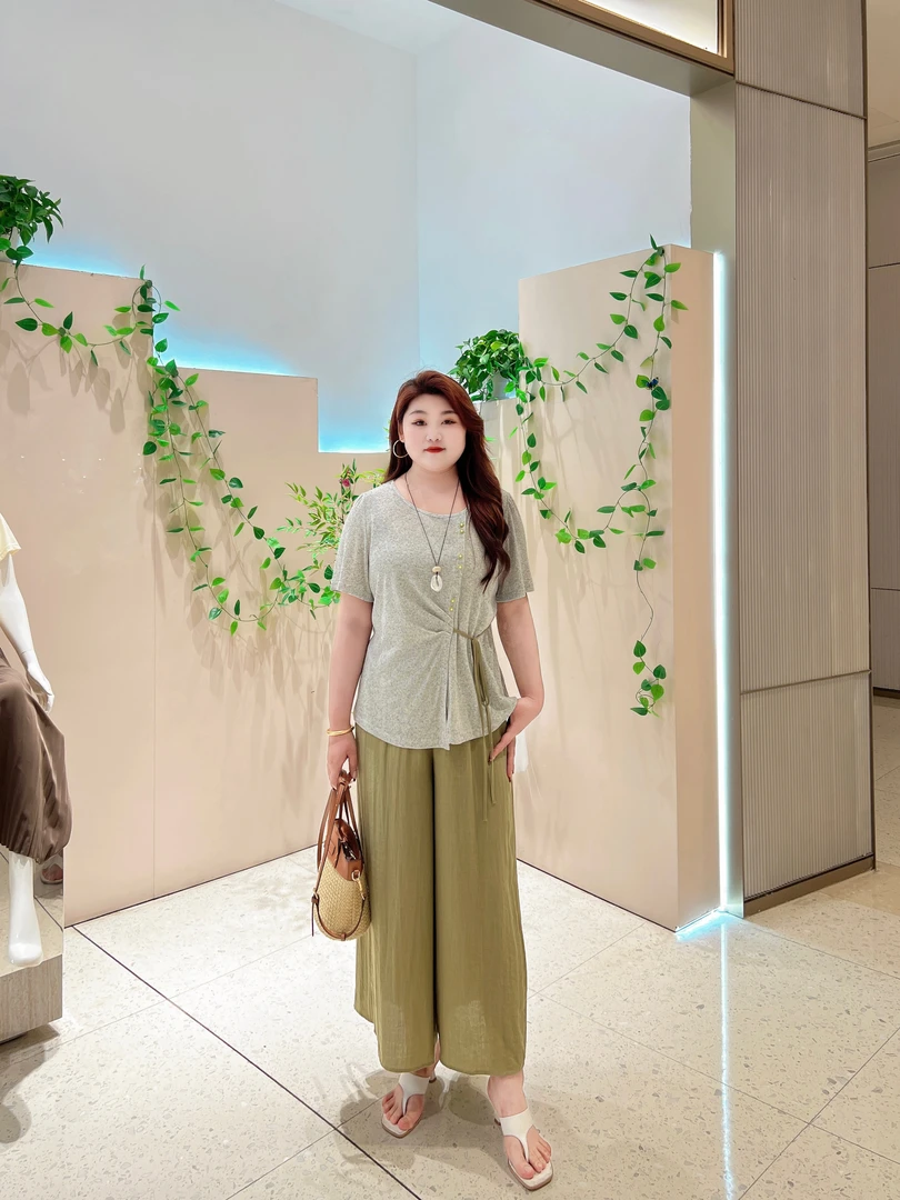 【上新现货套装】PDM22268+22270夏季新款洋气时尚减龄显瘦大码套装