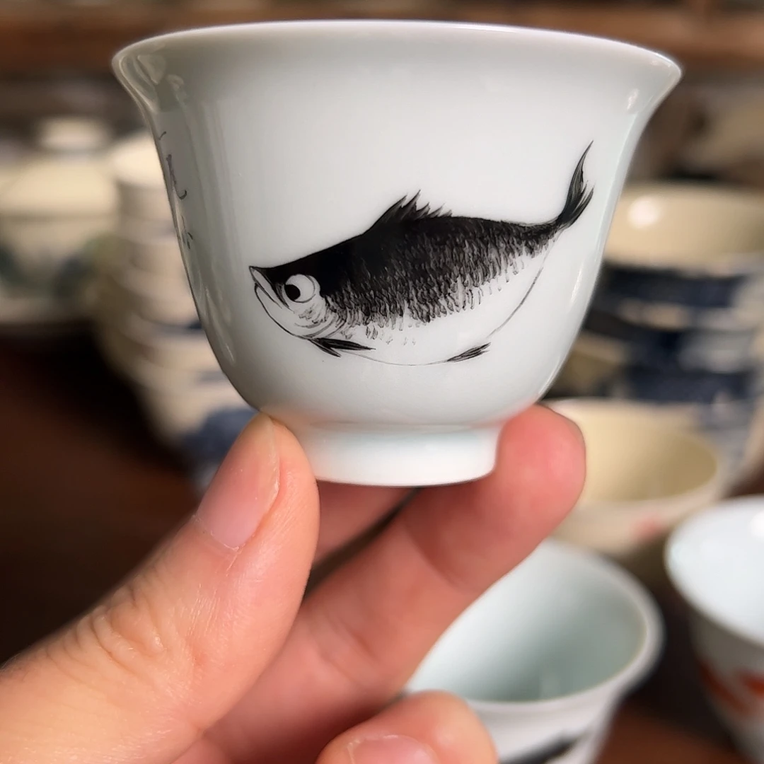 墨彩鱼杯50 cc33333333