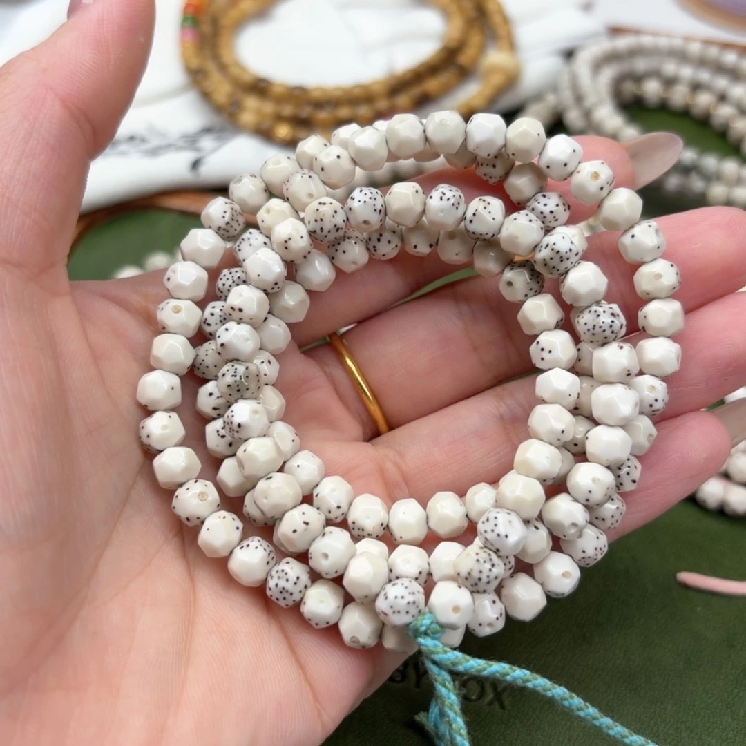 u***.手串星月菩提6.5无相108❗️大留白骨瓷白石玉料❗️双金标❗️